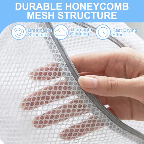 White 3-Pack Mesh Laundry Wash Bags 12x16 Inches - Delicates & Travel Organizer