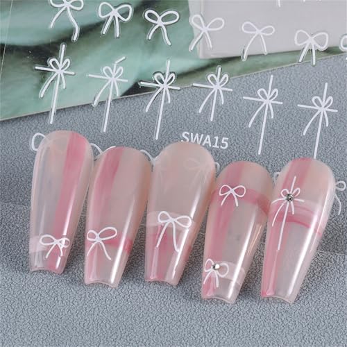 TailaiMei Bow Nail Stickers 3D Self-Adhesive Nail Art Decals