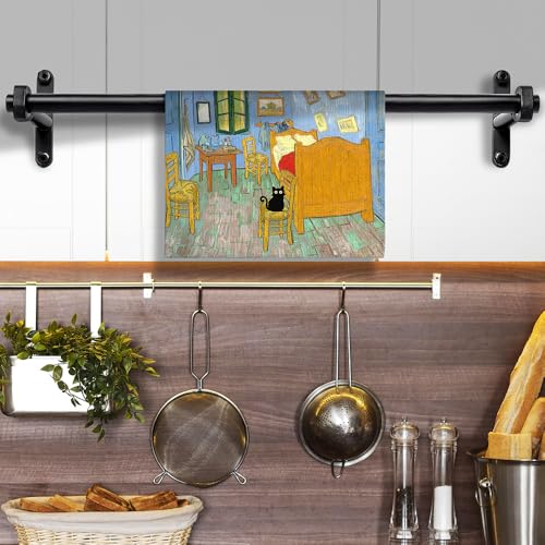 Vintage Masterpiece Cat Kitchen Towel - Bedroom in Arles Design