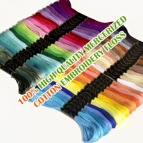 LE PAON 50 Skeins Rainbow Embroidery Floss for Crafts