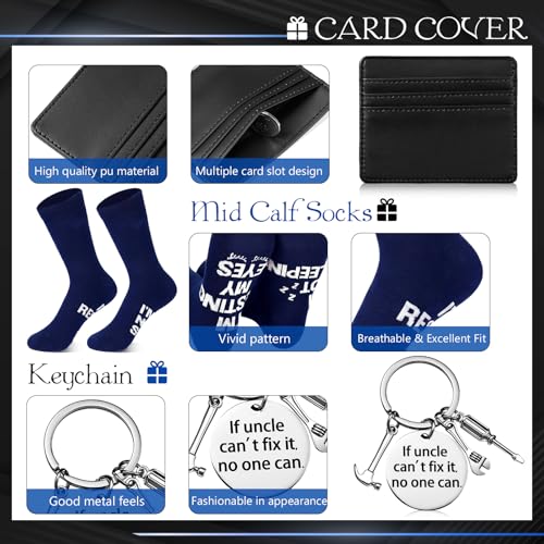 Uncle Gift Set Vivid Style - Insulated Tumbler Socks Keychain Pen Card Holder
