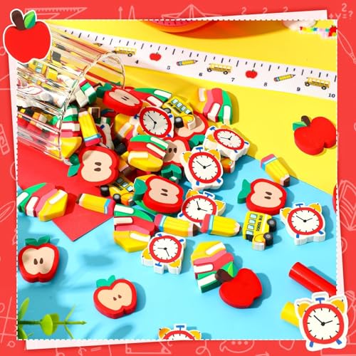 80Pcs Back to School Polymer Clay Charms - Decorative Ornaments