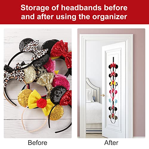 Black Mouse Ears Holder - 2PC Wall Display Headband Organizer