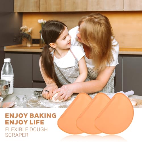 Fiyooau 3-Piece Flexible Silicone Dough Scraper Set for Baking and Pastry