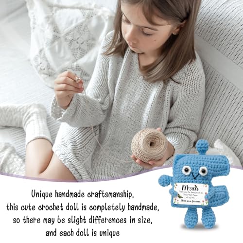 EQIUAG Emotional Support Crochet Doll - Handmade Mini Cotton Gift
