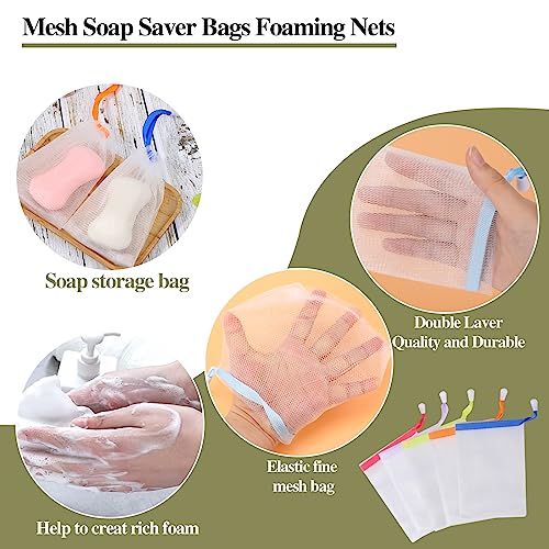 Mozeat Lens Exfoliating Soap Saver Pouch - 10 Pack Mesh Bubble Bags
