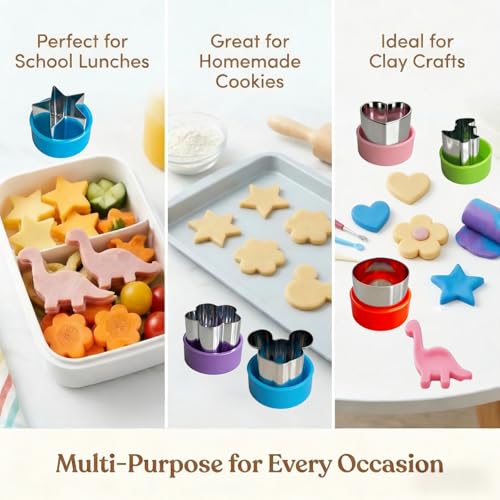 9-Piece Stainless Steel Mini Fruit and Vegetable Cookie Cutter Set