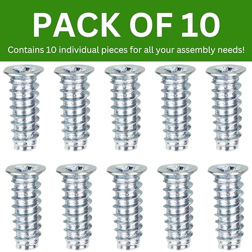 Replacement Screws for IKEA Part #100372 - Zinc Plated Steel (Pack of 10)