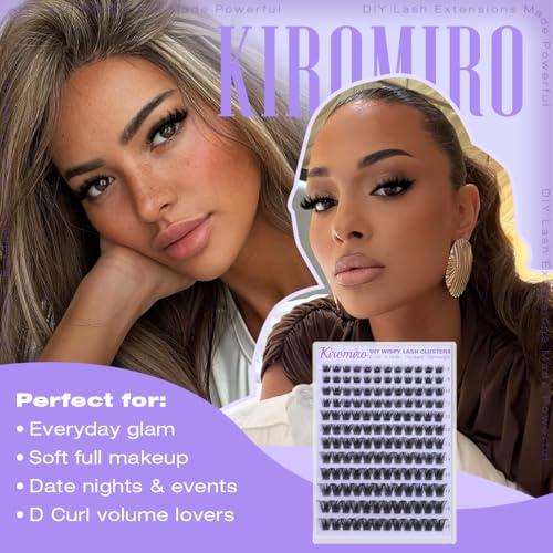Kiromiro Wispy Lash Clusters DIY Eyelash Extensions 8-18mm 144pcs C Curl