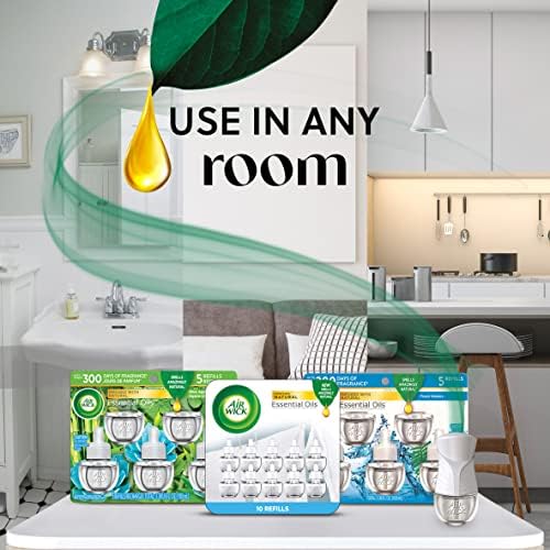 Air Wick Plug In Scented Oil Warmer with Essential Oils - 2 Pack