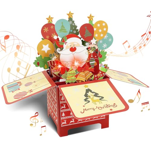Christmas Pop Up Greeting Card with Light & Music - Holiday Gift, Decoration - Variation of Christmas Card / Christmas Gifts