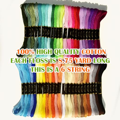 LE PAON 50 Skeins Rainbow Embroidery Floss for Crafts