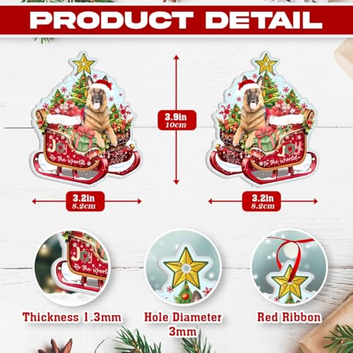 German Shepherd Christmas Ornament - Double-Sided Aluminum Holiday Decor