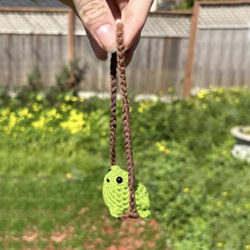 Cute Crochet Frog Car Decor | Hand-Made Rear View Mirror Charm