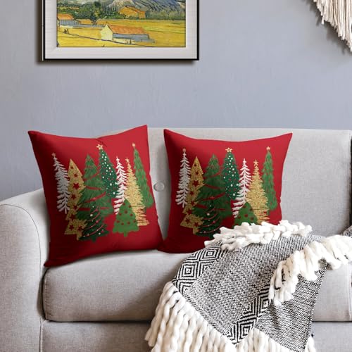 Robvobe Christmas Pillow Covers 18x18 Set of 2 - Tree Print Decor