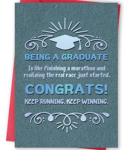 Funny Graduation Card for Him/Her - Inspirational Congrats Card