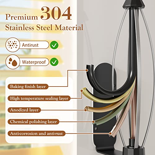 Winproper Black Under Cabinet Paper Towel Holder – Stainless Steel Wall Mount