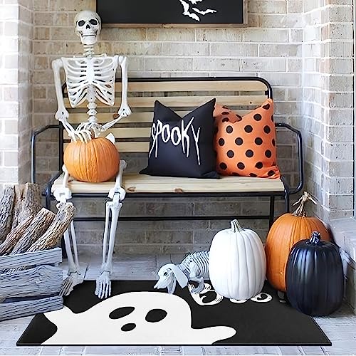 Halloween Ghost Boo Doormat - Non-Slip Outdoor Mat 30" x 17"