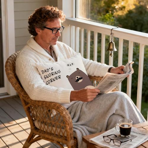 Dad's Snoring Corner Flannel Pillowcase - Family-2 18x18 Inch Throw Cover