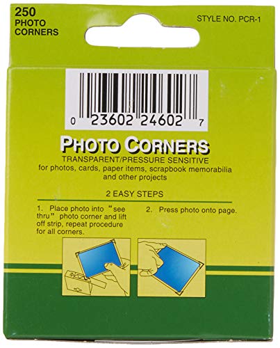 Pioneer Clear Self-Adhesive Photo Corners 250-Pack