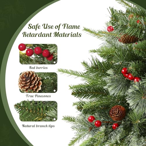 18-Inch Pre-lit Artificial Christmas Urn Filler Set - Outdoor Holiday Decor - 2 Pack