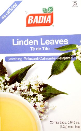 Badia Linden Leaves Tea – 25 Tea Bags, Relaxing Caffeine-Free Herbal Infusion