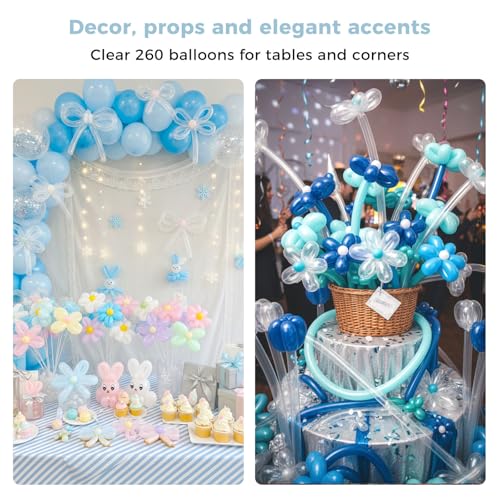 LovesTown 100PCS Clear 260 Twisting Balloons for Animal Crafts