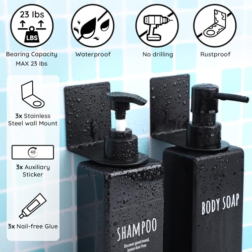 Segbeauty Stainless Steel Wall Mount Bottle Holder - 3 Pcs, 1.3in Diameter