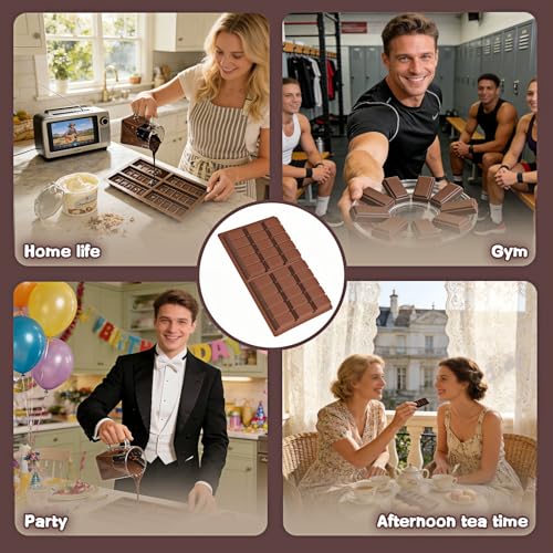 SAYUANVA Silicone Chocolate Bar Mold, Non-Stick Rectangle Candy & Protein Bar Tray