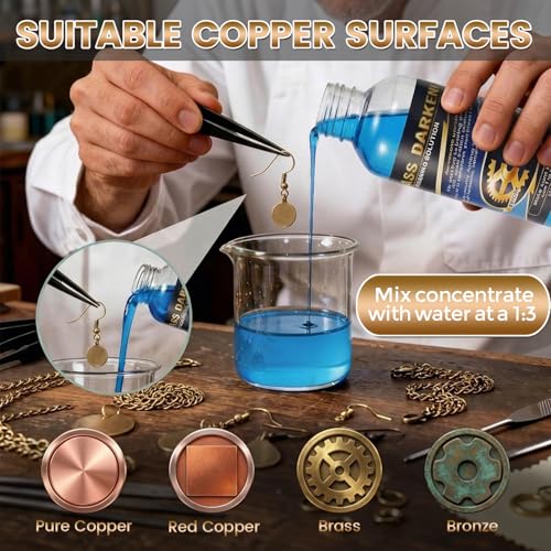 DIY Brass & Copper Blackening Solution - 3.5 OZ Patina for Metal Finishing