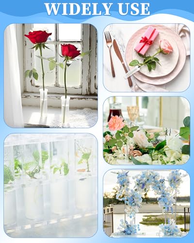 50PCS Floral Water Tubes, 2.8-Inch Clear Plastic Flower Stem Holders with Caps
