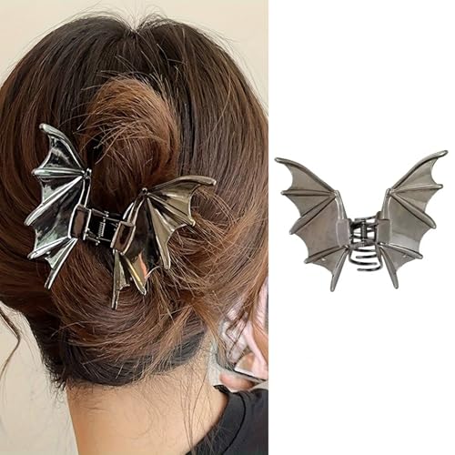 LETSWIN Halloween Bat Metal Hair Claw Clip Non-Slip Punk Hair Jaw Clip