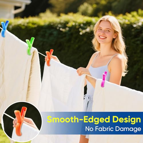 Multicolor Beach Towel Clips - 8 Pack for Outdoor Use