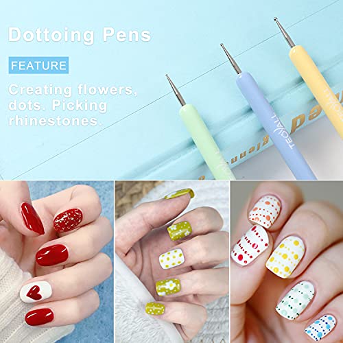 TEOYALL 6-Piece Professional Nail Art Brush and Dotting Tool Set