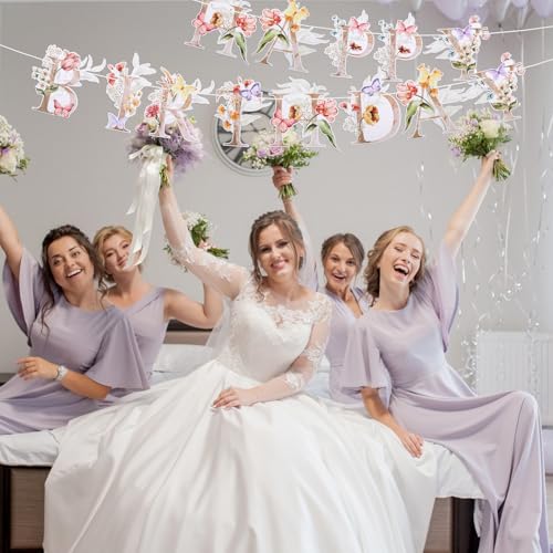 Wildflower Happy Birthday Banner Floral Spring Party Garland Decoration