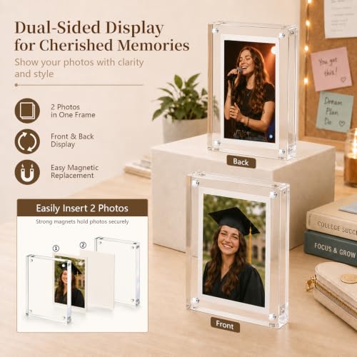 NOBEFY Acrylic Magnetic Picture Frames for Instax Mini - 3 Pack