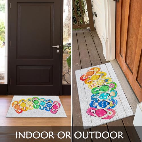 Supwhd Summer Beach Welcome Doormat 17x30 Inches Outdoor Indoor Entrance Decor