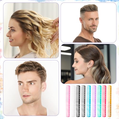 Jeffdad 9PCS Carbon Hair Cutting Combs - Heat Resistant Salon Styling Tool