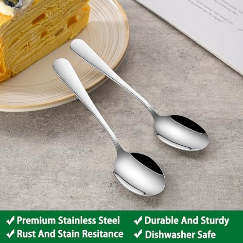 Dehov 5.5-Inch Stainless Steel Espresso Spoons, Silver - Set of 8