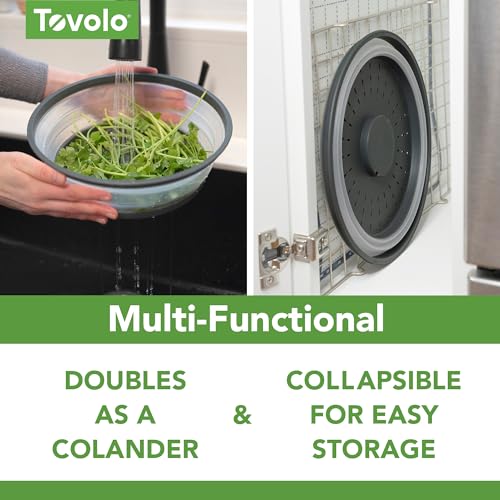Tovolo Collapsible Microwave Splatter Cover - Charcoal Gray, Medium 10.5"