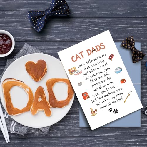 Funny Cat Dad Birthday Card - Cute Greeting for Men