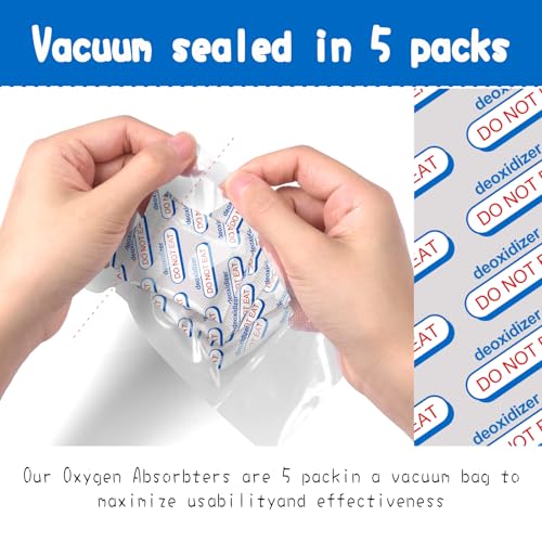 NKLEI 500cc Oxygen Absorbers - 100 Pack for Long-Term Food Storage & Preservation