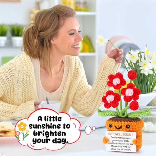 Get Well Gifts for Women - Crochet Flower Recovery Comfort