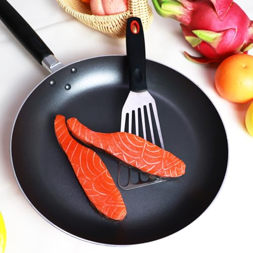 KLAQQED 3-Piece Stainless Steel Spatula Set with Silicone Handle - Black & White