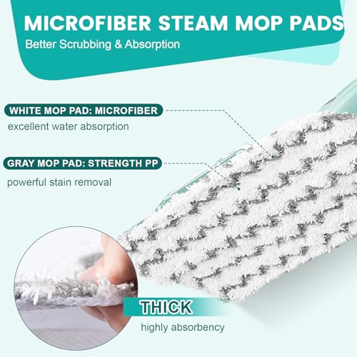 6 Pack Microfiber Replacement Pads for Shark Steam Mops S1000 Series