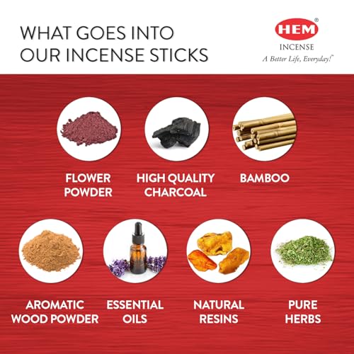 HEM Assorted Incense Sticks - Natural Fragrances for Spiritual Wellness | Pack of 6