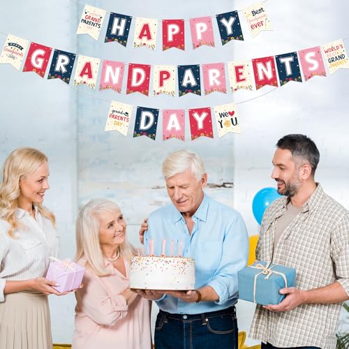 Happy Grandparents Day Banner - Colorful Bunting Decoration