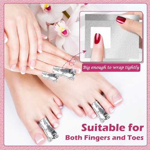SHEERBLISS 100PCS Nail Foil Wraps for Soak Off Gel Polish Remover with Cuticle Pusher