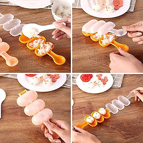 Holyzuel Kids Rice Ball Mold Set with Mini Sushi Plate & Shaker - DIY Sticky Rice Maker for Bento & Fun Cooking