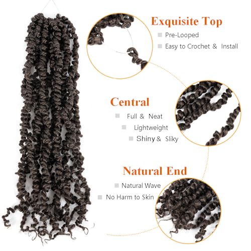Umylar 10 Inch Pre-twisted Passion Twist Crochet Hair Extensions, 4#